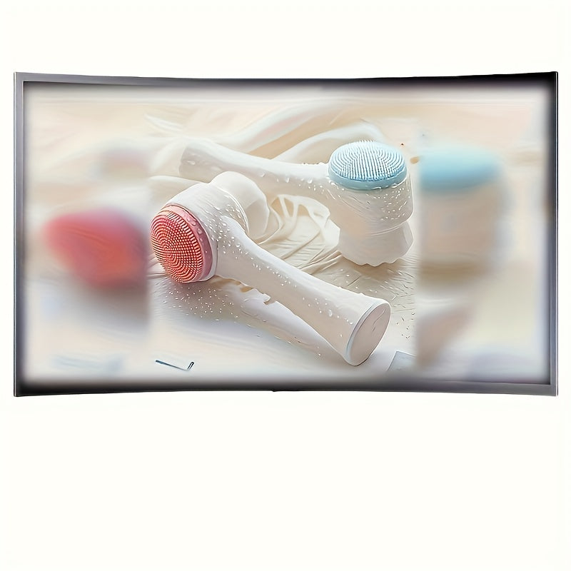 Dual Silicone Facial Cleansing Brush with Manual Massage, Soft Exfoliating Brush on Both Sides, Suitable for Use in The Bathroom