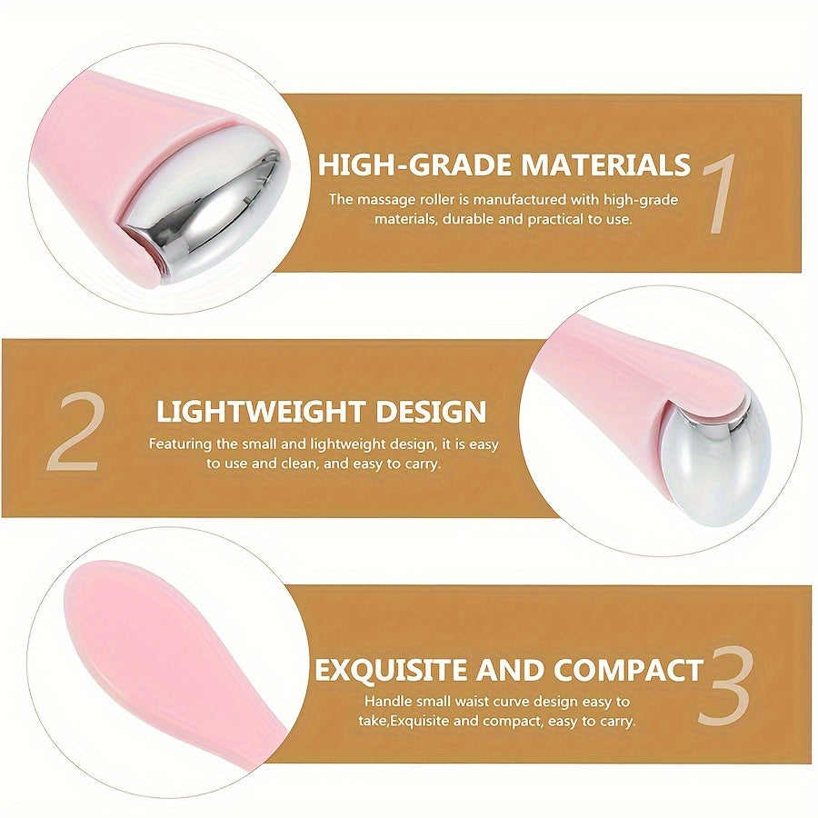 1pc Double Head Stainless Steel Ice Roller Eye Massage Stick Dual-Use Face Cream Eye Cream Spoon Face Ice Dressing Beauty Stick Eye Massage Tool