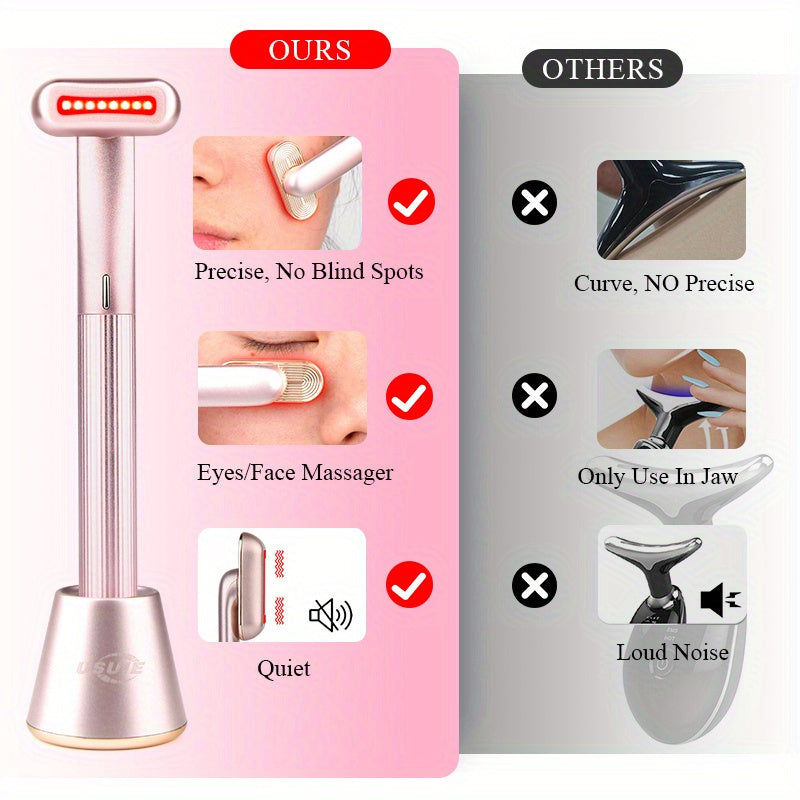 Women'S Red Light & Massaging Facial Device - Collagen Boosting, Under-Eye