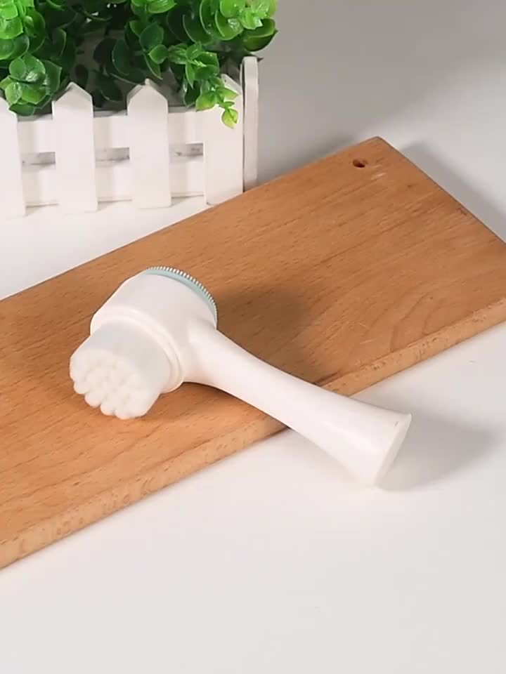 Dual Silicone Facial Cleansing Brush with Manual Massage, Soft Exfoliating Brush on Both Sides, Suitable for Use in The Bathroom
