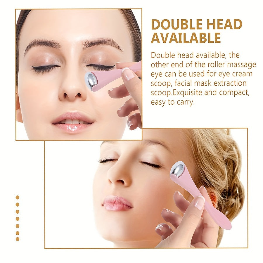 1pc Double Head Stainless Steel Ice Roller Eye Massage Stick Dual-Use Face Cream Eye Cream Spoon Face Ice Dressing Beauty Stick Eye Massage Tool