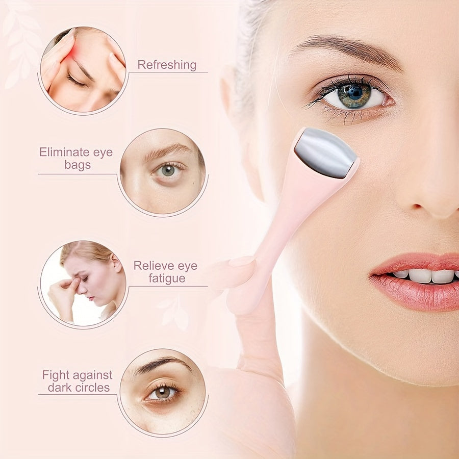 1pc Double Head Stainless Steel Ice Roller Eye Massage Stick Dual-Use Face Cream Eye Cream Spoon Face Ice Dressing Beauty Stick Eye Massage Tool