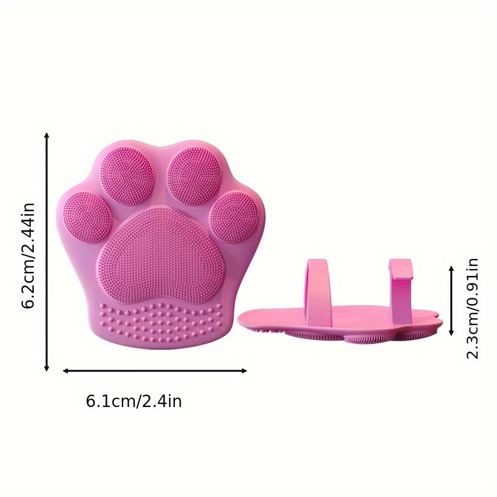 1pc Cat Paw Facial Cleansing Brush – Gentle Exfoliating Skincare Tool for Daily Use, & Pore Cleansing, Hypoallergenic Soft Bristles for Sensitive Skin