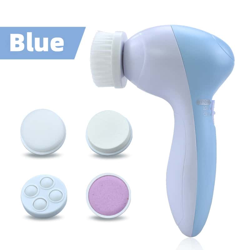 5-In-1 Multifunctional Facial Cleansing Brush, Electric Facial Cleansing Brush, Facial Beauty Cleansing Brush for Exfoliation And Skin Care, Rotating Facial Cleansing Tool, Battery Powered