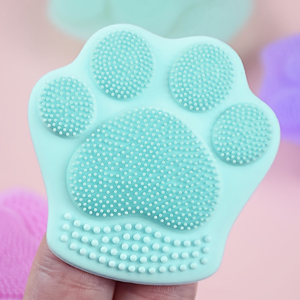 1pc Cat Paw Facial Cleansing Brush – Gentle Exfoliating Skincare Tool for Daily Use, & Pore Cleansing, Hypoallergenic Soft Bristles for Sensitive Skin