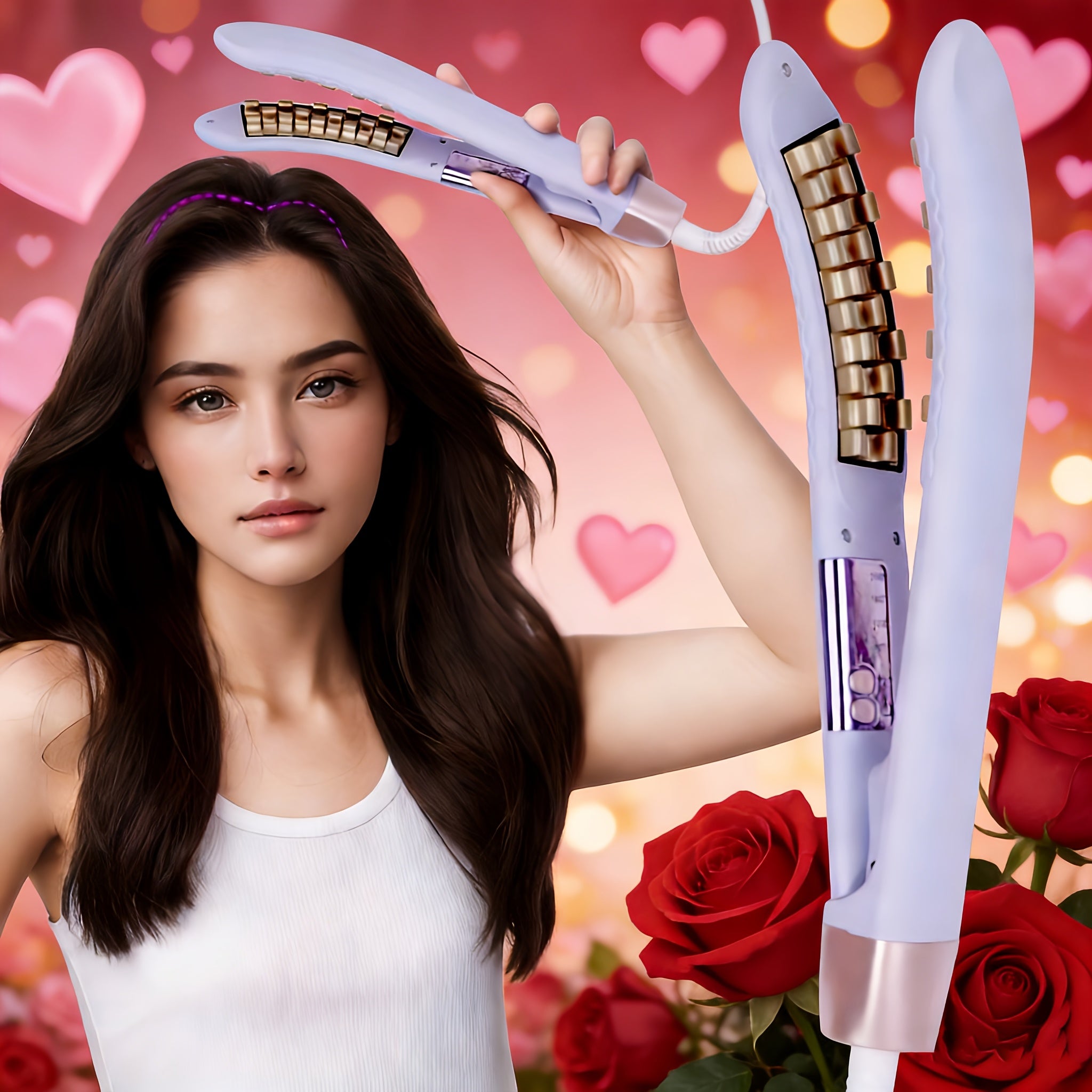 US Standard Portable Electric Hair Curler, Root Volumizing Curling Iron, Fluffy Wave Styling Tool, Gift for Women