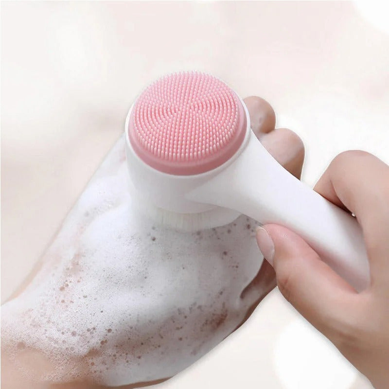 Of a 3D Double-Sided Cleansing Brush, Designed Manual Massage with Soft Bristles, Serves As an Exfoliator And Face