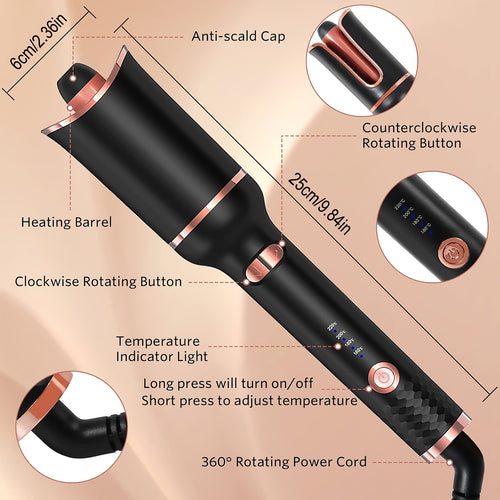 Automatic Curling Iron Auto Hair Curler Curling Wand Rotating Anti-Scald Ceramic Curling Iron Styling Tools