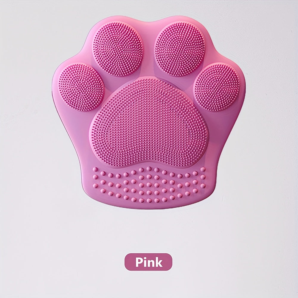 1pc Cat Paw Facial Cleansing Brush – Gentle Exfoliating Skincare Tool for Daily Use, & Pore Cleansing, Hypoallergenic Soft Bristles for Sensitive Skin
