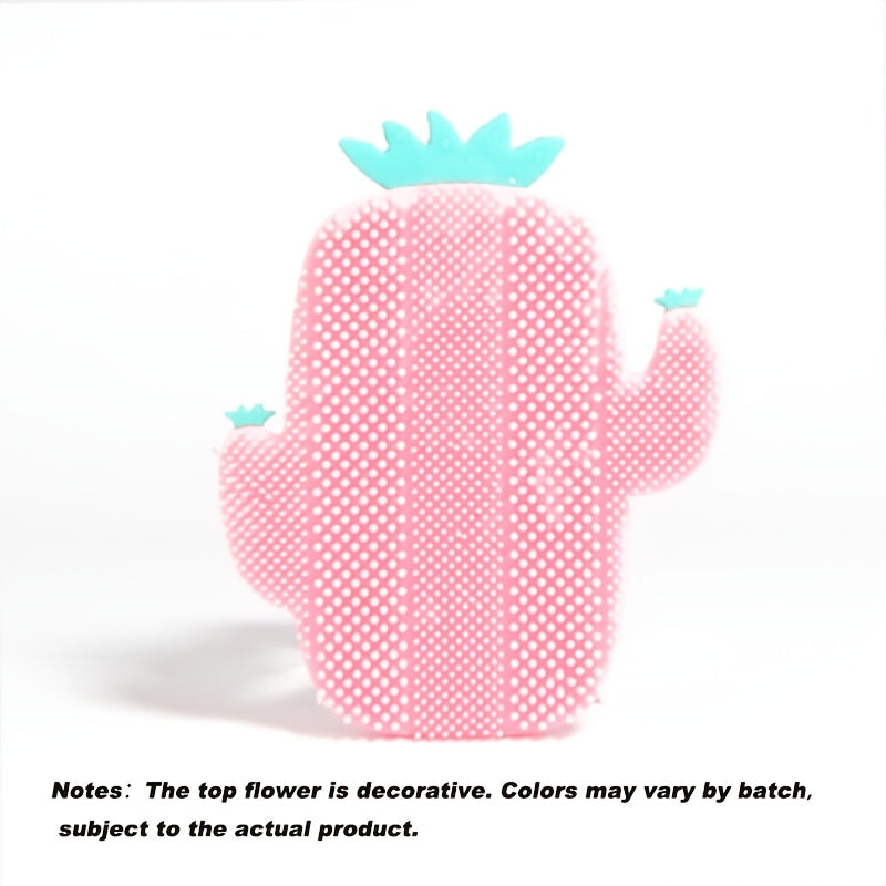 Upgraded Silicone Facial Cleansing Brush, Portable Cactus Shape Face Brush, Skin Care Tool for Gentle Exfoliation & Facial Massage