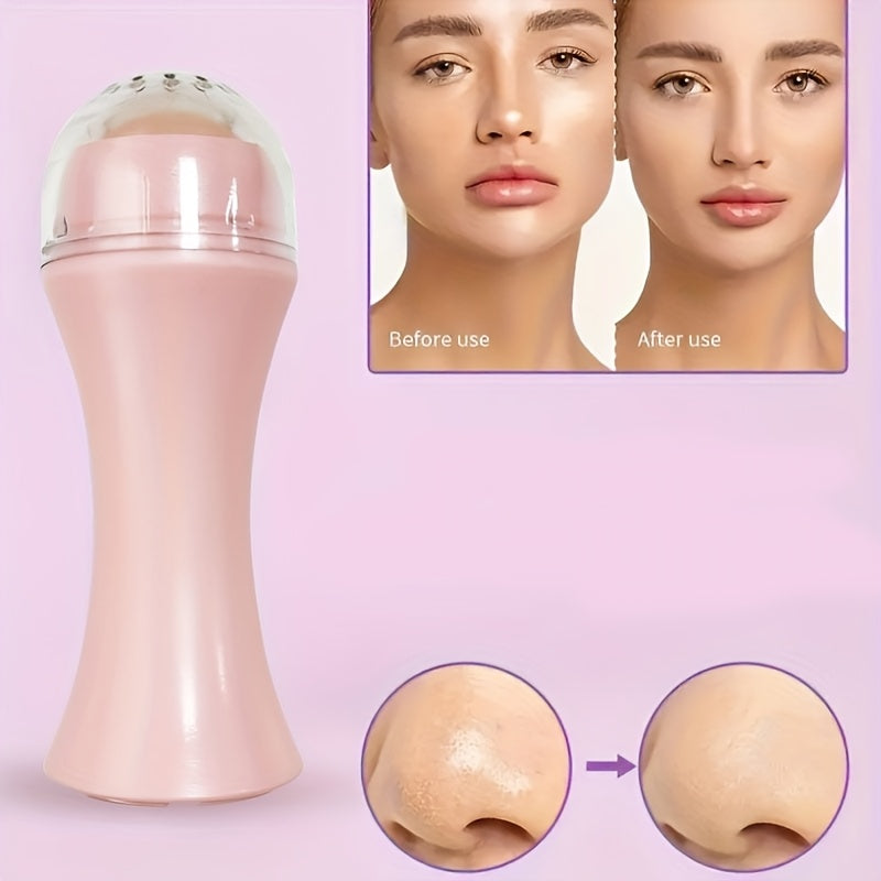A Facial Oil Absorbent Roller Skin Care Tool Oil Suction Cleanable Facial Oil Removal Skin Care Makeup Tool