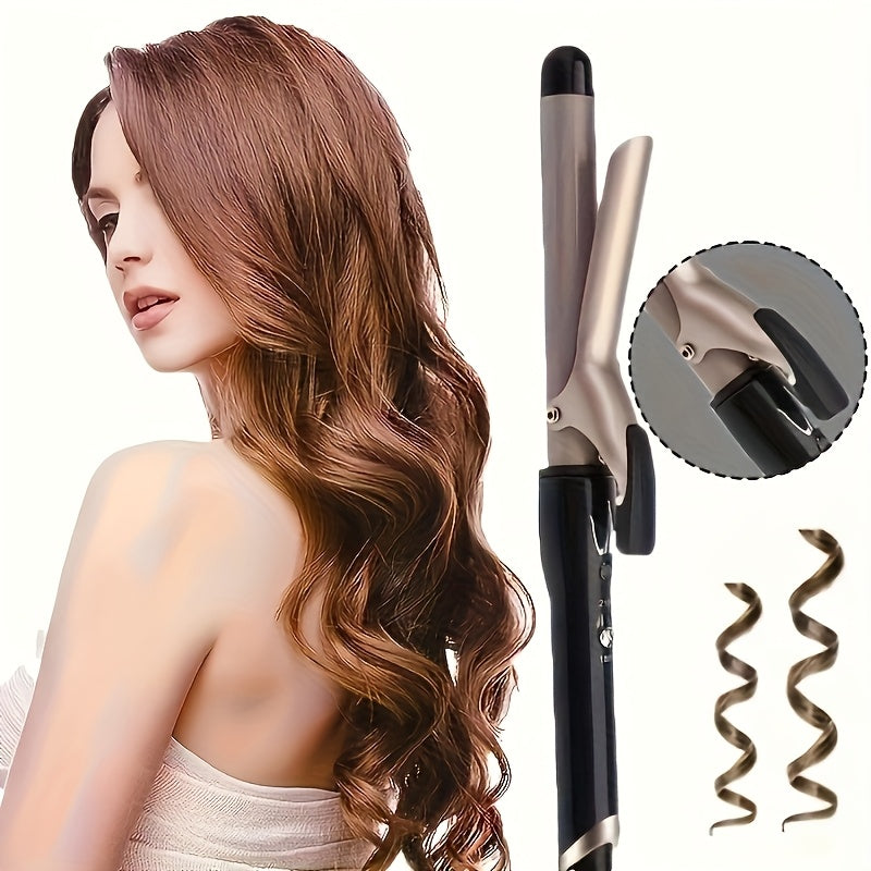US Standard Single Barrel Curling Iron Anti-Scald Wave Curls, Curling Iron, Multifunctional Electric Curler, Temperature Controlled Professional Curler, Quickly Creates Various Curly Hairstyles