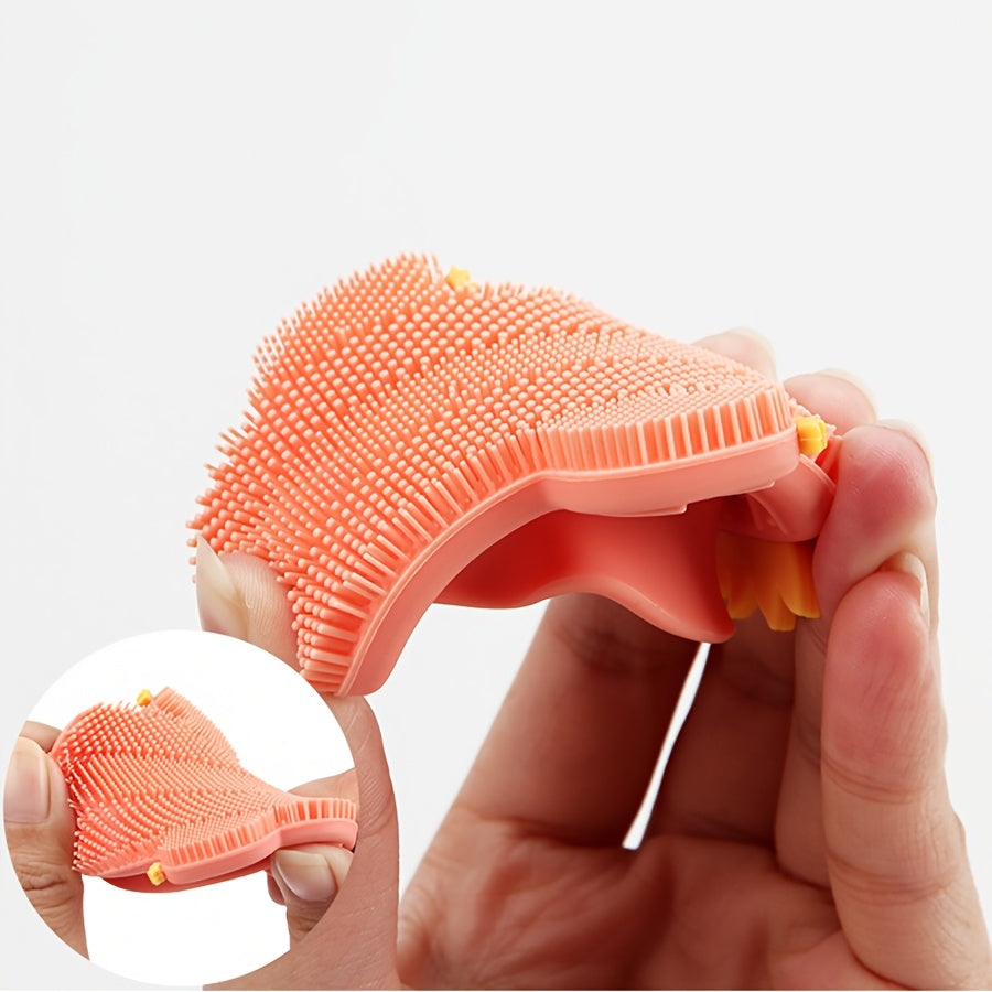 Upgraded Silicone Facial Cleansing Brush, Portable Cactus Shape Face Brush, Skin Care Tool for Gentle Exfoliation & Facial Massage