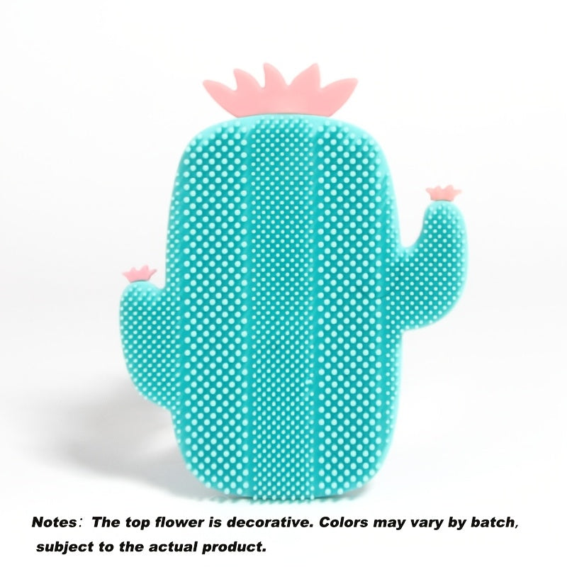 Upgraded Silicone Facial Cleansing Brush, Portable Cactus Shape Face Brush, Skin Care Tool for Gentle Exfoliation & Facial Massage