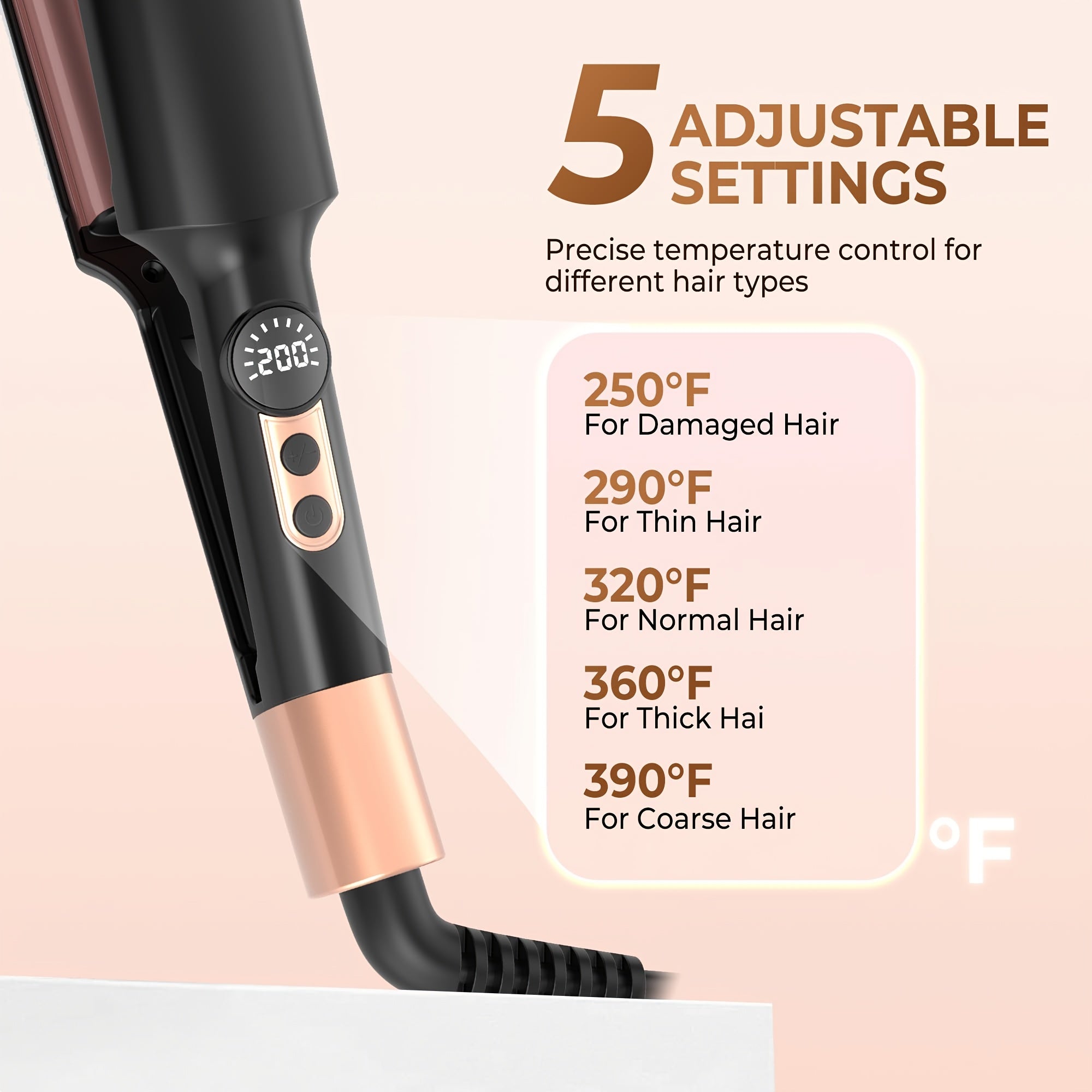 Travel Waver Hair Tool Mini Crimper for Women Short Hair 0.4 Inch Small Double Barrel S Waver Curling Iron 5 Temps, Anti-scalding, Auto-Off