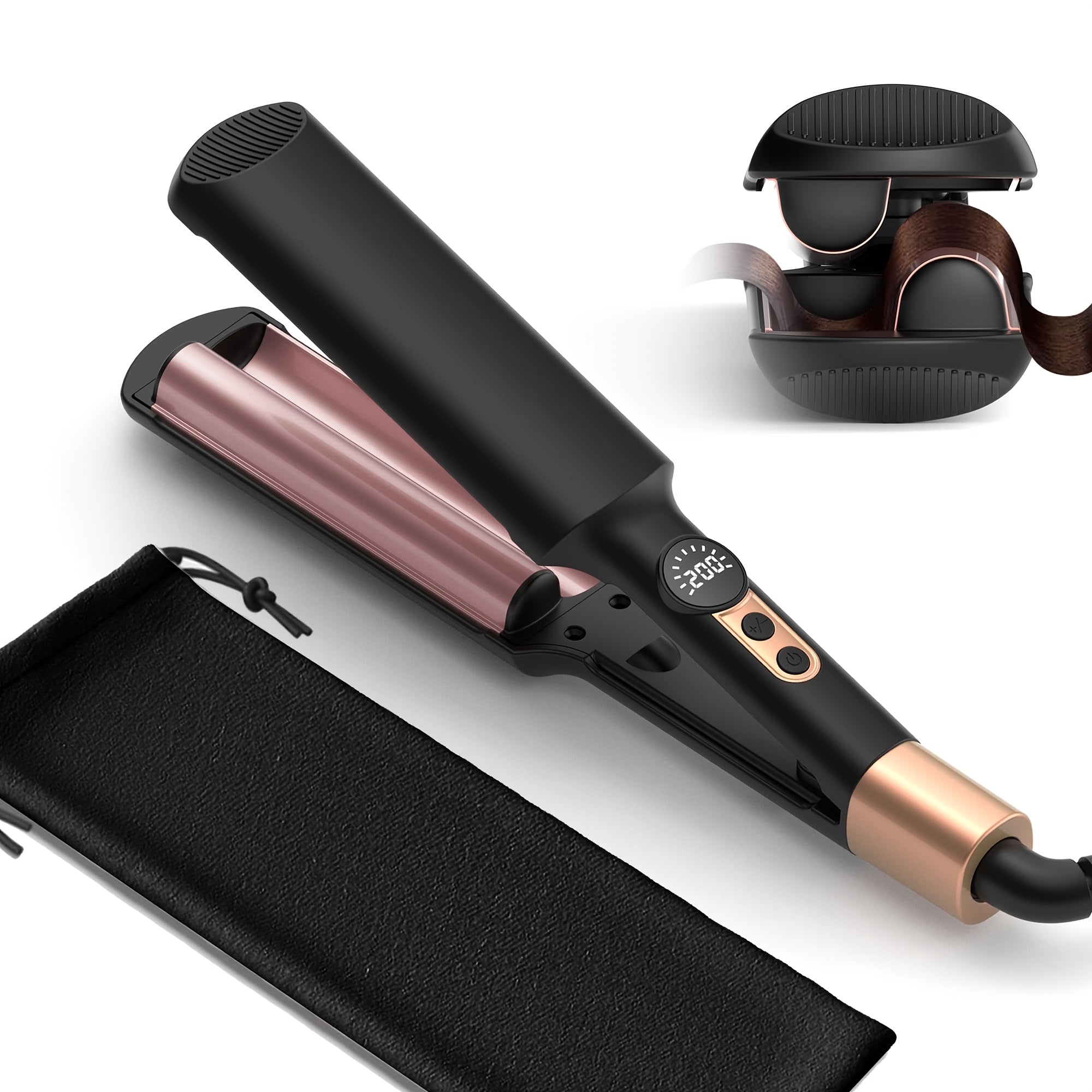 Mini Curling Iron Hair Crimper Waver Electric Hair Curler Curling Iron Ceramic 2 Barrel Hair Curler