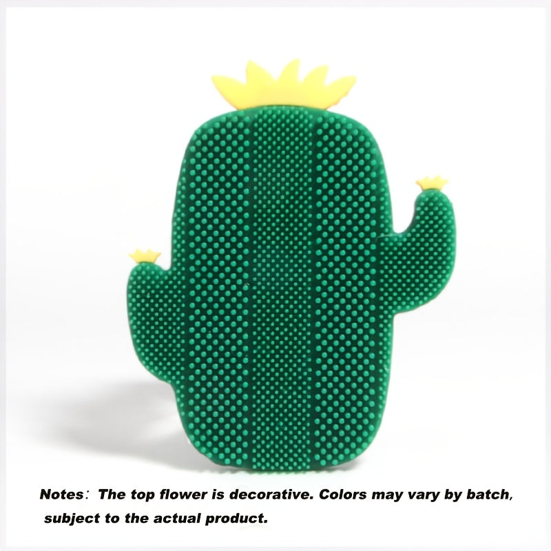 Upgraded Silicone Facial Cleansing Brush, Portable Cactus Shape Face Brush, Skin Care Tool for Gentle Exfoliation & Facial Massage