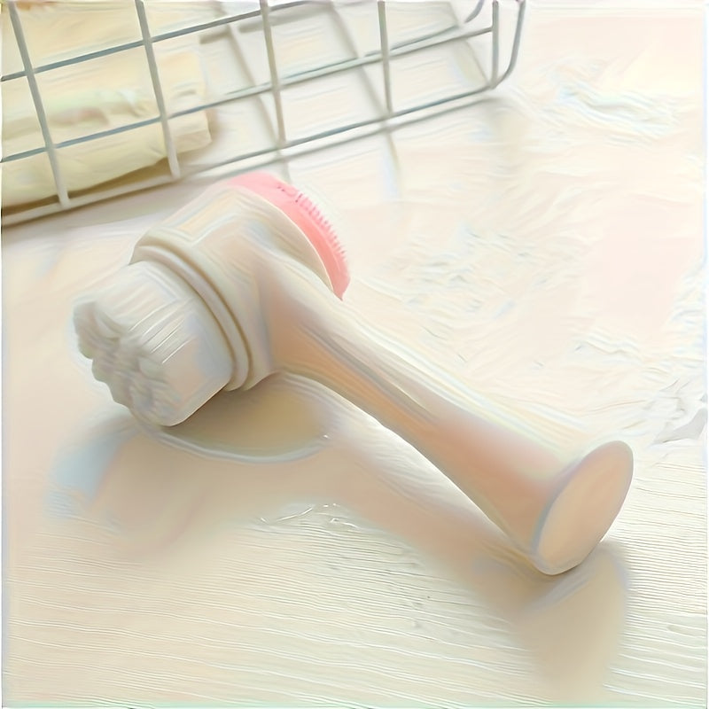 Dual Silicone Facial Cleansing Brush with Manual Massage, Soft Exfoliating Brush on Both Sides, Suitable for Use in The Bathroom