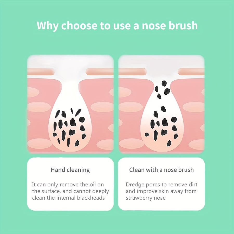 1 Finger-shaped Soft Silicone Nose Brush for Facial Cleansing, Blackhead Removal, Nose Brush, Exfoliating Facial Cleansing Brush, Care Tool