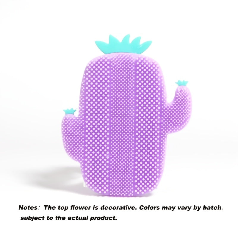 Upgraded Silicone Facial Cleansing Brush, Portable Cactus Shape Face Brush, Skin Care Tool for Gentle Exfoliation & Facial Massage