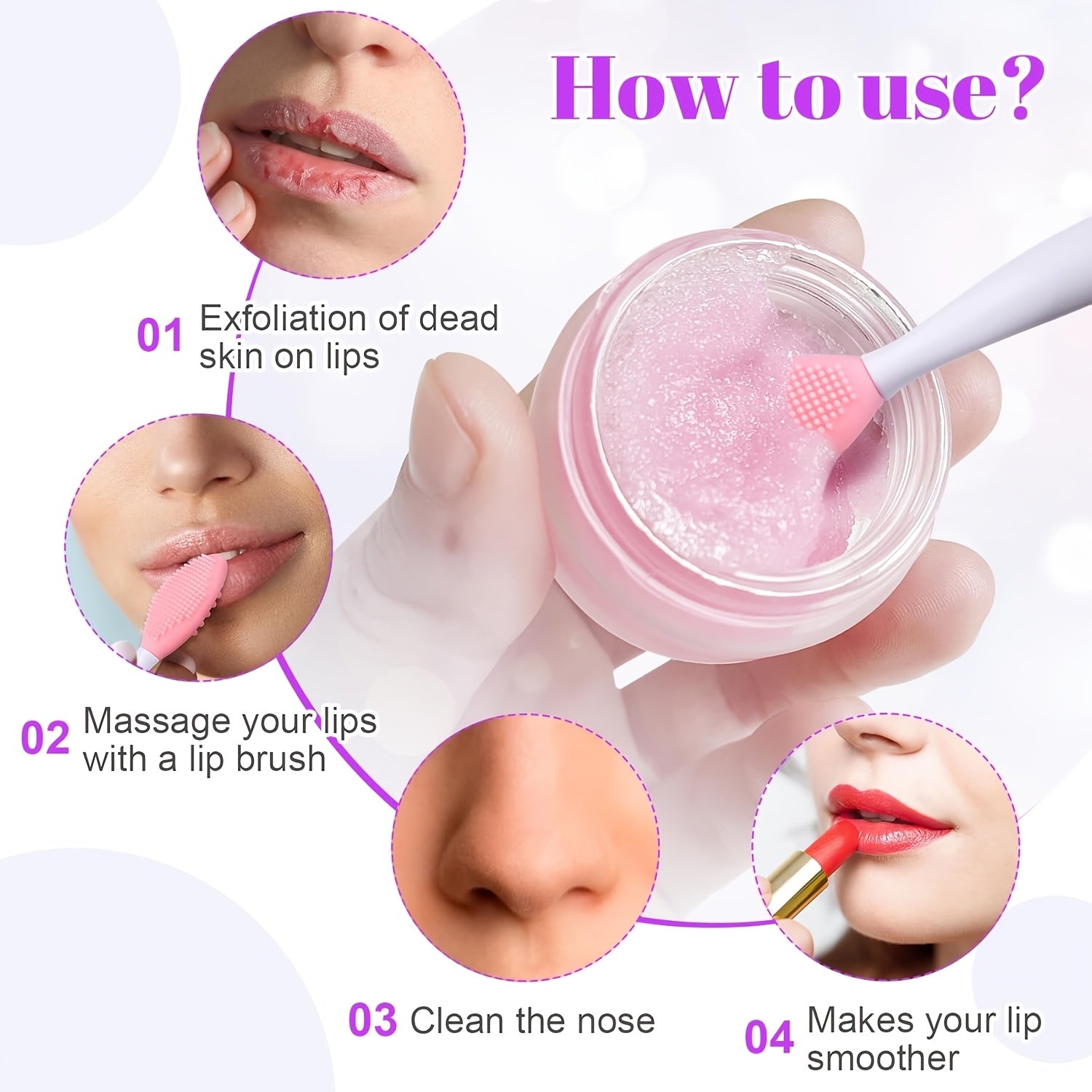 Colorjuly 3pcs Silicone Face And Nose Brush Set, Deep Facial Cleansing And Exfoliation, Used for Makeup Removal, Pore Cleansing, Facial Massage, Flexible Material That Does Not Harm The Skin, Repeatedly Washed And Used, Portable