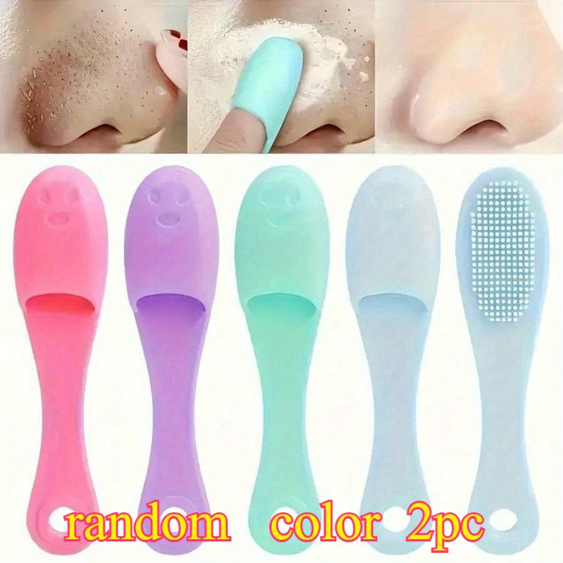 Set of 2 Silicone Nose Cleaning Brushes - Soft, Gentle, And Flexible, for Deep Pore Cleansing And