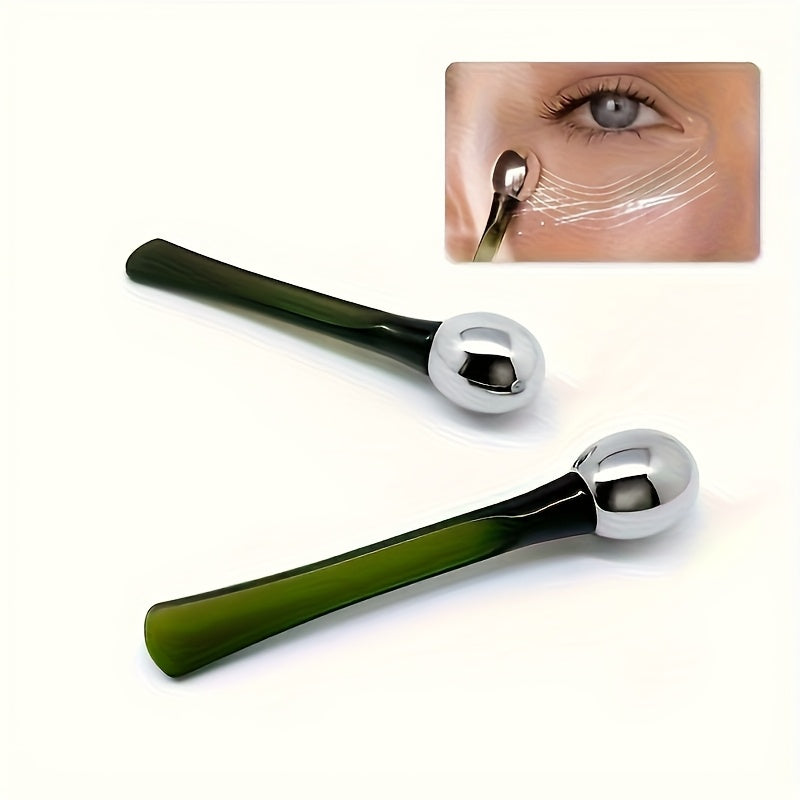 2pcs HH Eye Massage Roller - Fragrance-Free Skincare Tool for Reducing Puffiness and Dark Circles