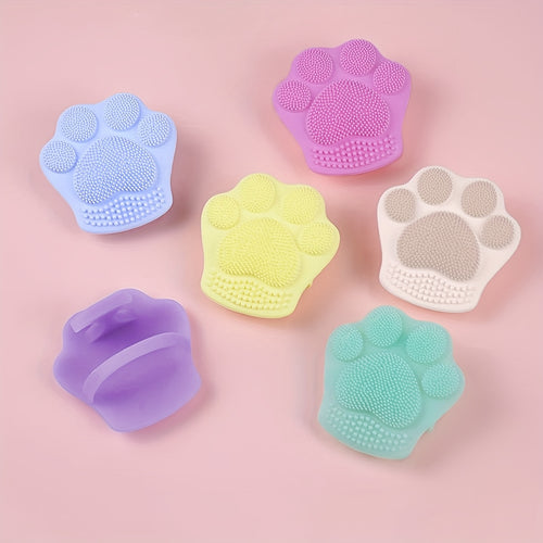 1pc Cat Paw Facial Cleansing Brush – Gentle Exfoliating Skincare Tool for Daily Use, & Pore Cleansing, Hypoallergenic Soft Bristles for Sensitive Skin