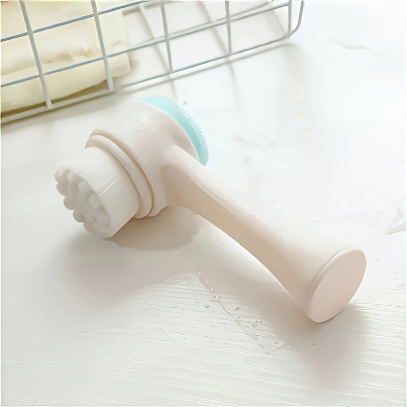 Dual Silicone Facial Cleansing Brush with Manual Massage, Soft Exfoliating Brush on Both Sides, Suitable for Use in The Bathroom