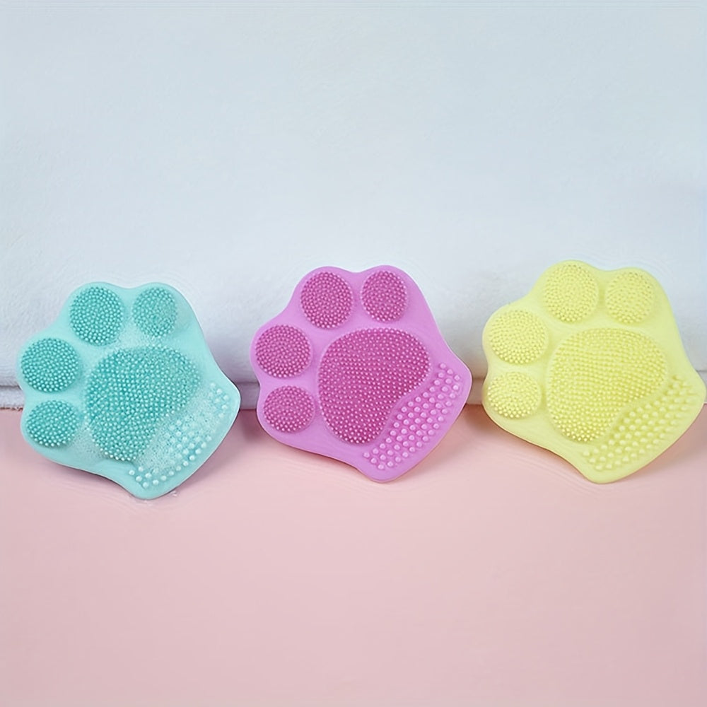 1pc Cat Paw Facial Cleansing Brush – Gentle Exfoliating Skincare Tool for Daily Use, & Pore Cleansing, Hypoallergenic Soft Bristles for Sensitive Skin