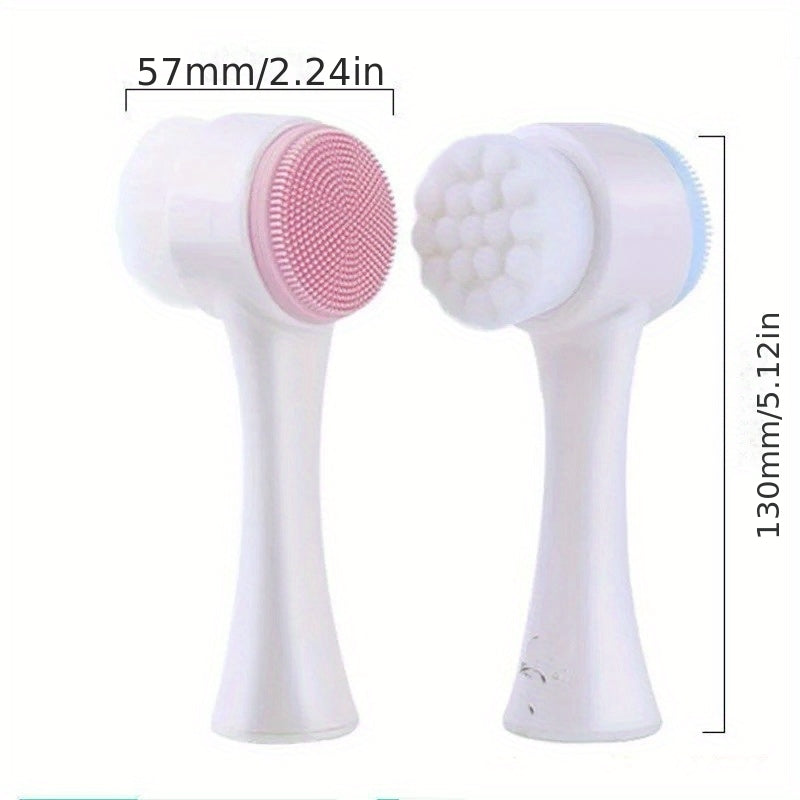 Of a 3D Double-Sided Cleansing Brush, Designed Manual Massage with Soft Bristles, Serves As an Exfoliator And Face