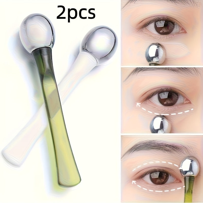 2pcs HH Eye Massage Roller - Fragrance-Free Skincare Tool for Reducing Puffiness and Dark Circles