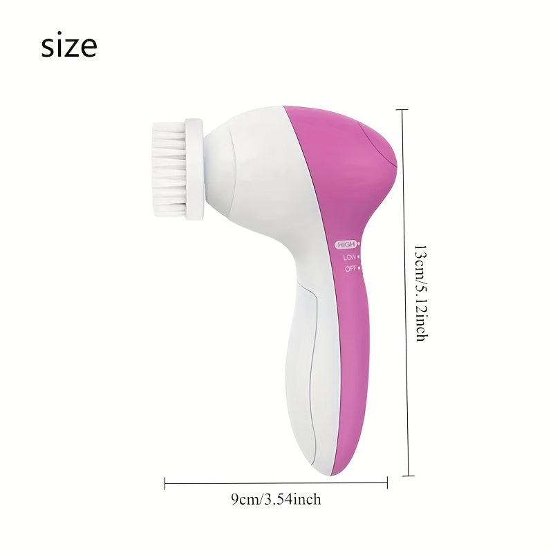 5-In-1 Multifunctional Facial Cleansing Brush, Electric Facial Cleansing Brush, Facial Beauty Cleansing Brush for Exfoliation And Skin Care, Rotating Facial Cleansing Tool, Battery Powered