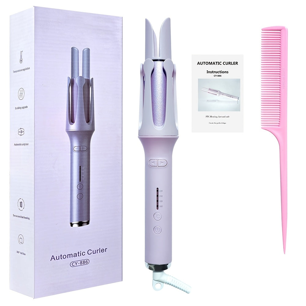US Standard 32mm Large Wave Automatic Curling Iron, Self-Rotating Ceramic Curling Wand, Professional Hair Curler, Wave Styling Tool