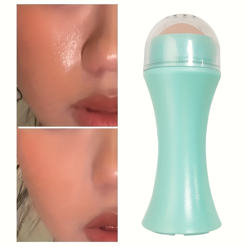 A Facial Oil Absorbent Roller Skin Care Tool Oil Suction Cleanable Facial Oil Removal Skin Care Makeup Tool