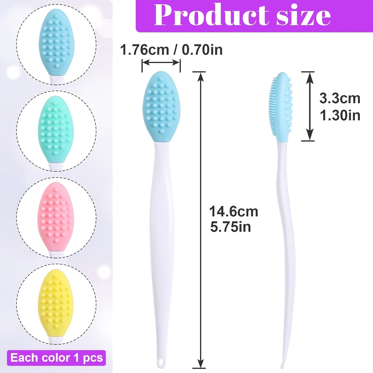 Colorjuly 3pcs Silicone Face And Nose Brush Set, Deep Facial Cleansing And Exfoliation, Used for Makeup Removal, Pore Cleansing, Facial Massage, Flexible Material That Does Not Harm The Skin, Repeatedly Washed And Used, Portable